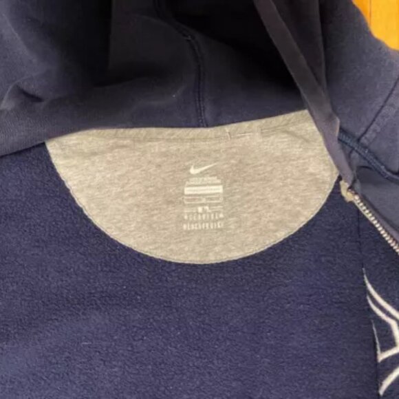 Vintage Jacket hoodie with zipper blue Nike yankees team Size G - Picture 4 of 5